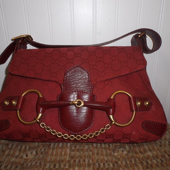 Gucci Tom Ford Era Horsebit Crimson Red Shoulder Bag - Picture 3 of 12
